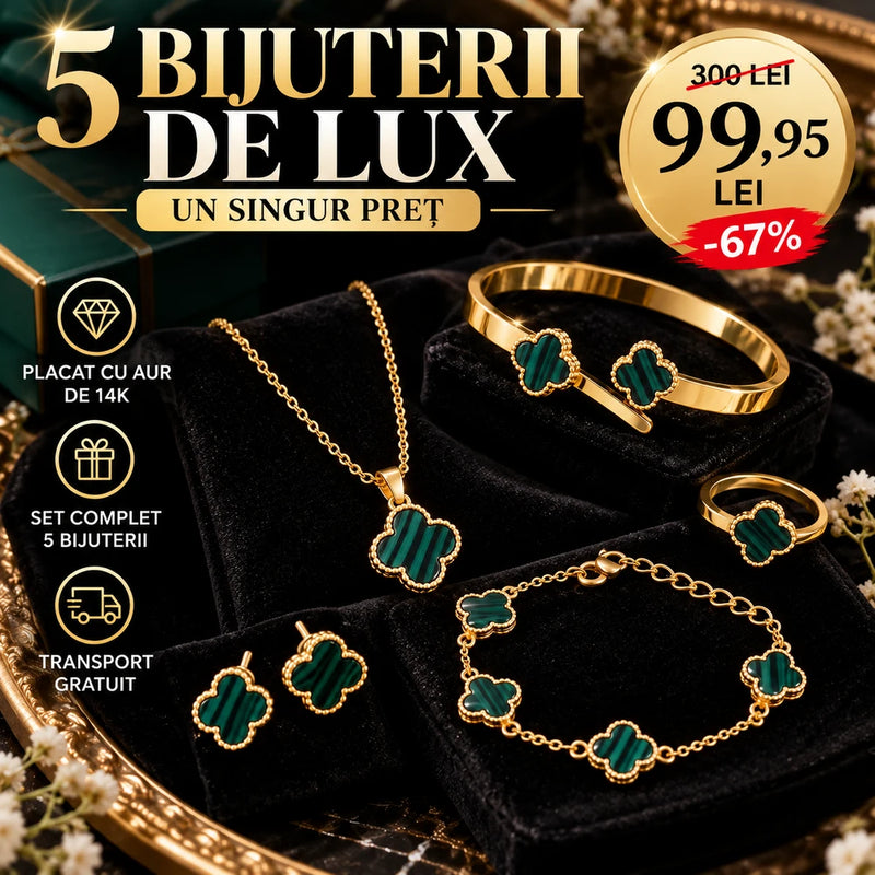 SET 5 BIJUTERII PLACATE CU AUR DE 14K